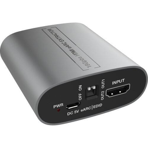 Kebidu 18Gbps ARC eARC Adapter 4K HDMI-compatible Audio Extractor HDMI-compatible Splitter For Amplifier Soundbar Speaker