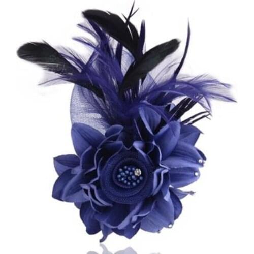 Luxury Feather Crystal Flower Corsage Brooches Pin For Women Suit Wedding Jewelry Accessories Decoration Gift Friend