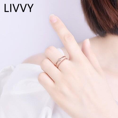 LIVVY Rings With Cubic Zirkonia For Women