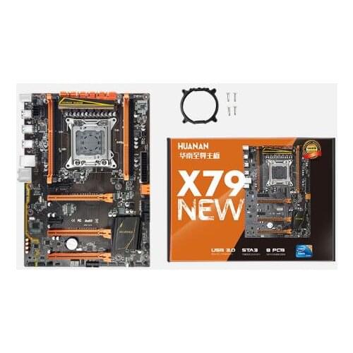 HUANAN Golden X79 motherboard ver1.3 LGA 2011 ATX USB3.0 SATA3 PCI-E NVME support 4*16G REG ECC memory and Xeon E5 processor