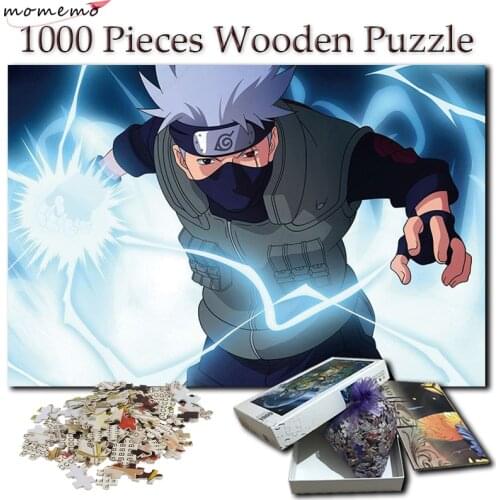 MOMEMO Wooden Puzzles Toys Cartoon Naruto 1000 Pieces Puzzle for Adult Kakashi Anime Puzzle Games Wooden Toys for Kids Children