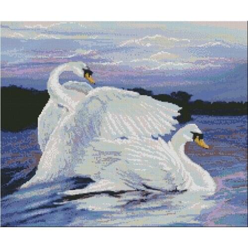 FREE delivery Top Quality lovely beautiful counted cross stitch kit swan love swans, swan and the lake