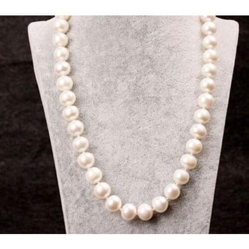 Genuine AAA 9-10mm White Pearl Cultured Freshwater Necklace 24" 50"