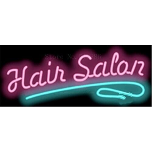17*14" Hair Salon NEON SIGN REAL GLASS BEER BAR PUB LIGHT SIGNS store display Restaurant Shop business Advertising Lights