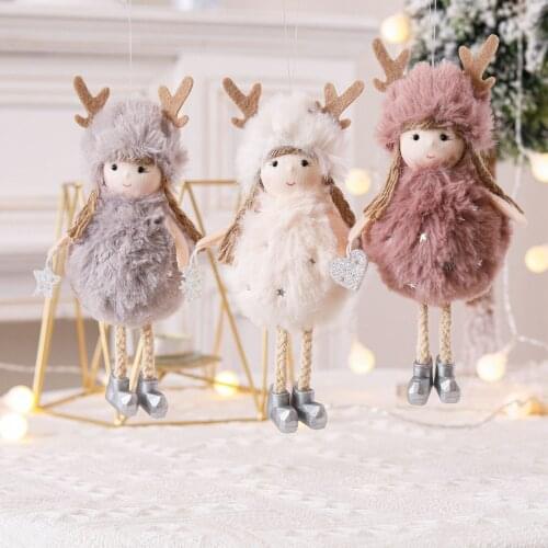 2022 New Year Gift Cute Plush Girl Angel Doll Xmas Tree Ornament Pendant Natal Navidad 2021 Decor Christmas Decoration for Home