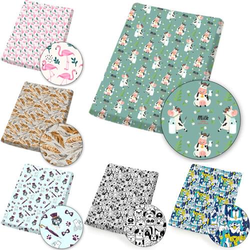 Polyester Cotton Fabric Cow Milk Cloth Fabrics Cartoon Printed Sheet for DIY Dress Bag Needlework Sewing Materials 45*145cm/pc