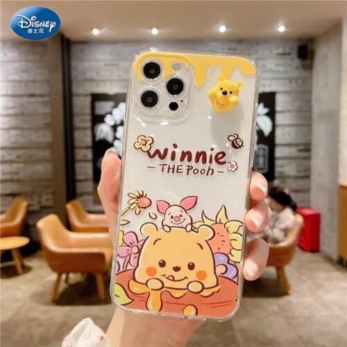 Disney Transparent Rotating Pooh Bear for Iphone11 Phone Case iPhone X Soft Case Female 12Promax phone case zz0606