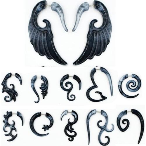 Heteromorphism Shape Double Color Fake Spiral Ear Taper Plug Gauges Twist Expanders Earring Cheater Stretchers Piercing Jewelry