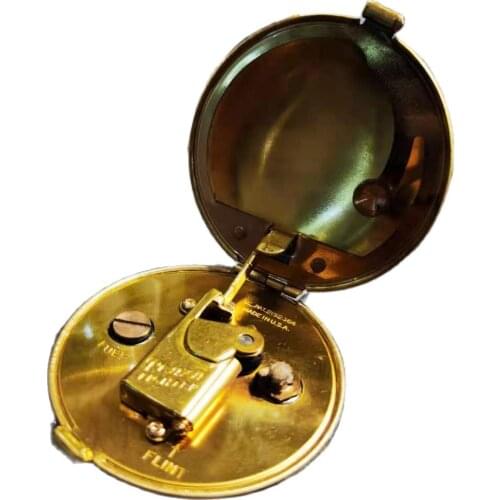 Copy Handmade Brass American 1935 Compact Round Semi-Automatic Antique Lighter Mechanical Gasoline Lighter