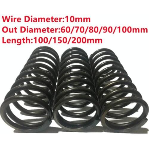 Big Compression Load Type and Steel,Steel Material Metal Spring, 10mm wire diameter x 70mm out diameter x (100-200)mm length