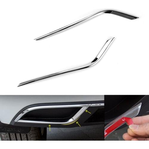 TAIHONGYU Pair Stainless Steel Rear Exhaust Muffler Stripe Cover Trim Styling Fit For VW Golf 7 MK7