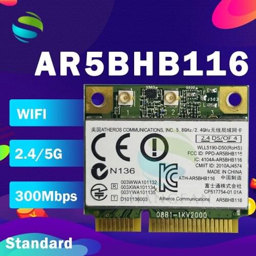 Atheros AR9382 AR5BHB116 300Mbps Half Mini PCI Express Wireles WLAN WIFI Card