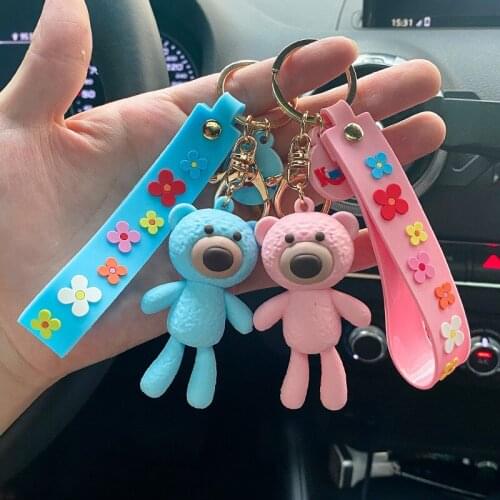 Fashion Cartoon Bear Doll Keychain Couple Schoolbag Cute Bag Pendant Pretending Bear Doll Pendant Small Gift Girl