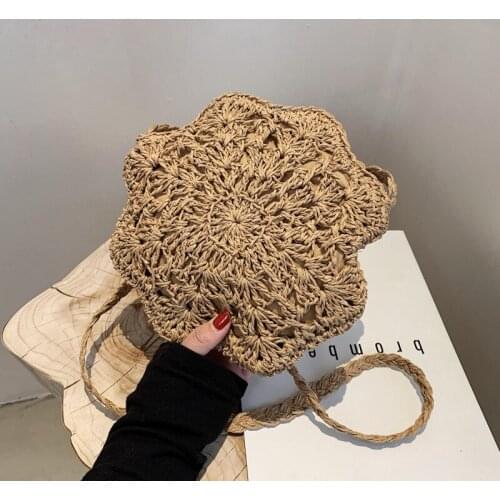 Womens Straw Woven Small Crossbody Bag Summer Beach Casual Siling Shoulder Messenger Bag Ladies Mini Handbag Holiday Coin Purse