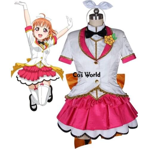 Love Live Sunshine Aqours Takami Chika Mirai Ticket Coat Shirt Vest Dress Uniform Outfit Anime Cosplay Costumes