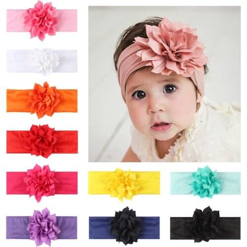 1PCS Lovely Baby Hair Band Solid Color Flower Newborn Baby Girl Headband Elastic Kids Toddler headband Baby Hair Accessories