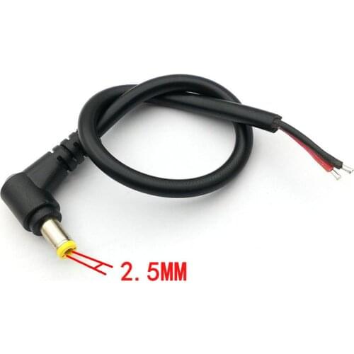 10PCS new 2.5mm x 5.5mm DC Power Male Plug 18AWG CABLE 25cm
