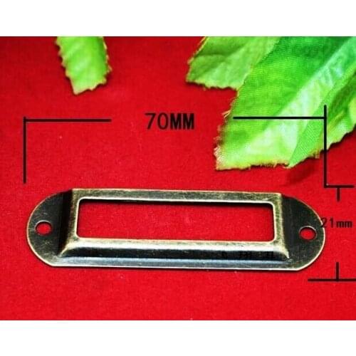 100pcs/lot 70 * 21MM antique label box card frame drawer decorative frame handle gift frame iron sheet frame handle