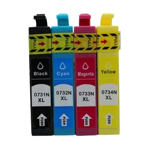 4pcs Ink Cartridge T0731N-0734 for Epson stylus tx210 cx4900 tx410 C90 CX3900 CX3905 CX4905 CX5500 CX5600 CX5900 CX7310 Printer