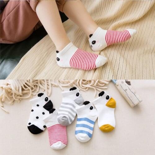 5 pair 1 to 12 Yrs Cotton Childrens Socks Stereo Animals Summer Thin Kids' Mesh Socks Cute Girls Boys 100% cotton Socks