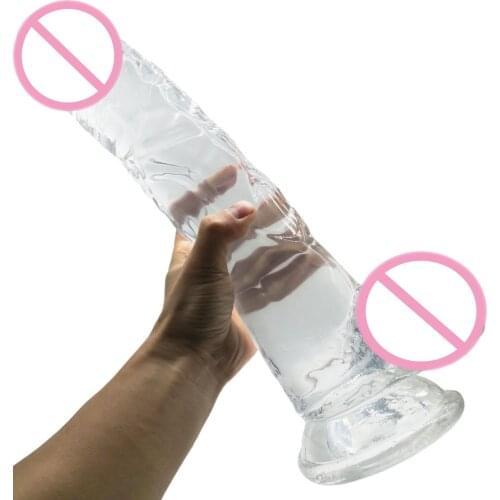 AMABOOM 37*7CM Crystal Jelly Big Huge Realistic Dildo PVC Penis Women Artificial Giant Long Suction Cup Anal Dildo Penis Dick