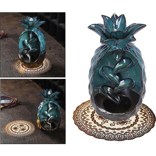 Pineapple Incense Holder Handmade Ceramic Aromatherapy Decor Furnace Smell Aromatic Ornament for Home Office