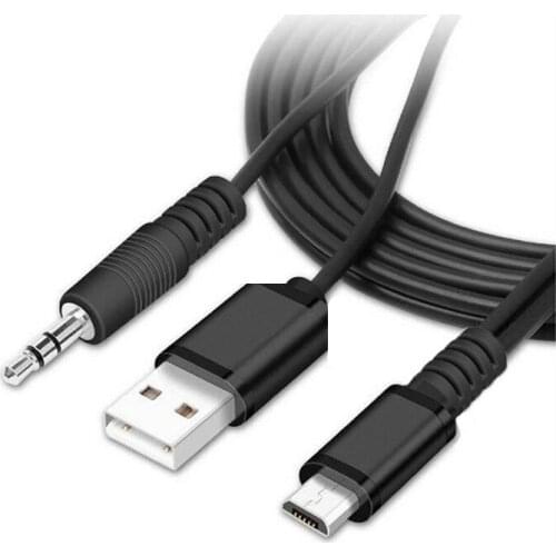 Microusb 2-in-1 Audio Cable Charging Cable Card Bluetooth Speaker Cable DC One-to-two Audio Cable Recording Cable