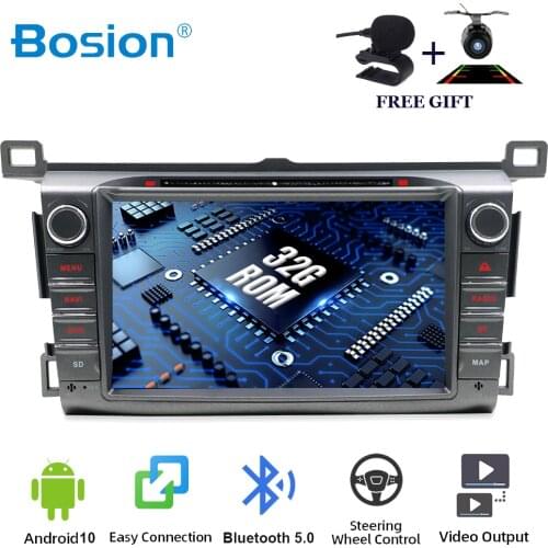 Bosion 4 core 2 din car radio GPS Android 10.0 Car DVD Player For Toyota RAV4 RAV 4 2013 2014 2015 2016 radio cassette recorder