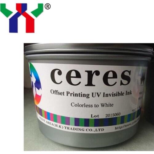 Fast UV dry Colorless to white uv offset printing invisible ink, high quality ,1kg/can,12cans/CTN