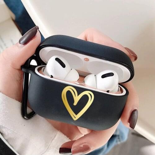 Golden Gesture Love Heart Headphone Case For Apple Airpods Pro Silicone Shockproof Protection Earphone Box Air Pods 3 Cover