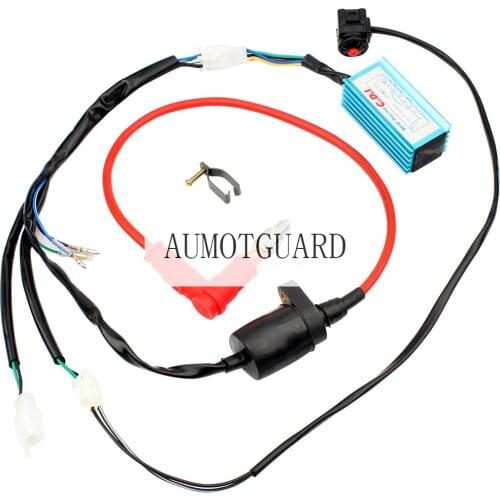 For 110cc 125cc 140cc Wiring Loom Coil CDI Kick Start Dirt Bike Moped Scooter ATV