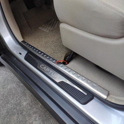 For Accessories Renault Captur 2018 Door Sill Scuff Plate Door Sills Guard Protector Car Sticker Car Styling 2017 2016 2014-2019