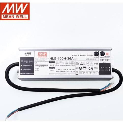 MEAN WELL LED driver HLG-100H-36A 36V LED Power Supply 110V/220V AC to 36V DC 2.65A 95W waterproof IP65 Adjustable Transformer