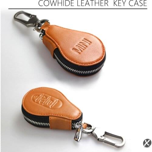 F55 F56 Remote Key Fob Case Pear shape High Quality color Brown Pu leather For Mini Cooper