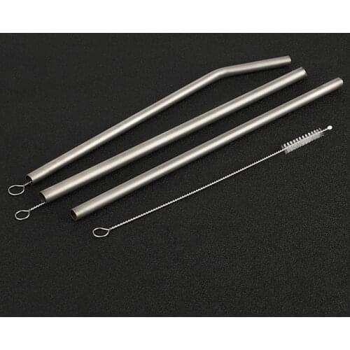 Bent Drink Straw Titanium Straw Outdoor Tableware Hiking Travel Milk Tea Bar Titanium Alloy Straws
