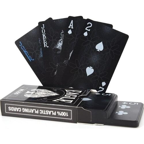 Quality Plastic PVC Poker Waterproof Black Playing Cards Creative Gift Durable Poker