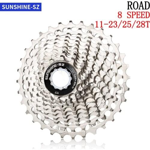 SUNSHINE 8Speed-23/25/28T Road Bike Freewheel velocidade Bicycle Flywheel 8Speed Cassette Sprocket Bike Parts for Shimano HG