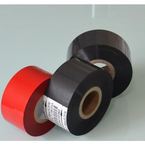 Red color Width 25mm length 100m expire date stamp ribbon for the industry of food and pharmacy