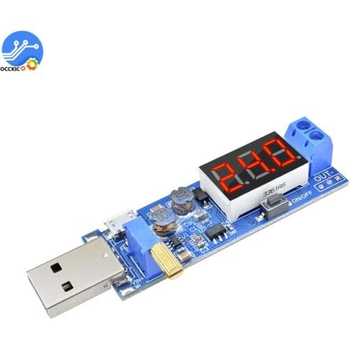 USB Charger Module DC-DC 5V to 1.2V-24V Adjustable Converter Power Supply Battery Charging Board with LED Display