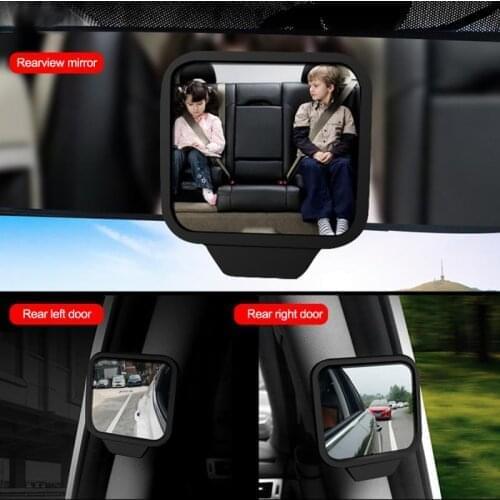 New 270 Degree Adjustable Wide-angle Lens Design Car Rear Seat Rearview Mirror Backseat Blind Spot Mirror Car Safety Baby Mirror