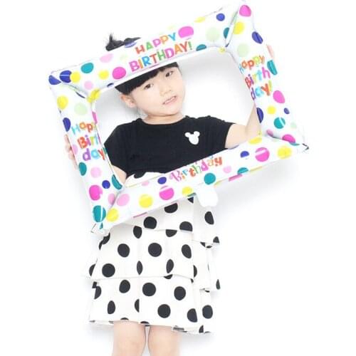New Photo Frame Aluminium Foil balloons for Happy Birthday party kids toys ballon baby Party Photo booth Event baloon Supplies
