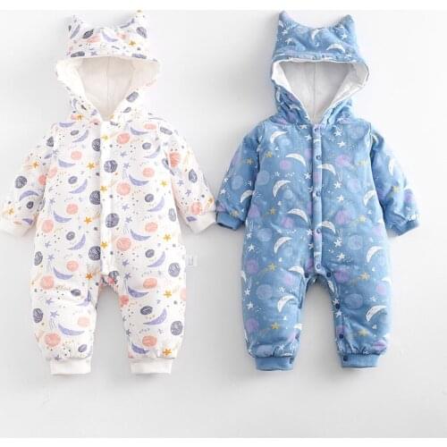 Newborn Baby Clothes Childrens Winter Hooded Rompers Thick Outfit Jumpsuit Snowsuit Kids Boy And Girls Jumpsuit Baby Romper