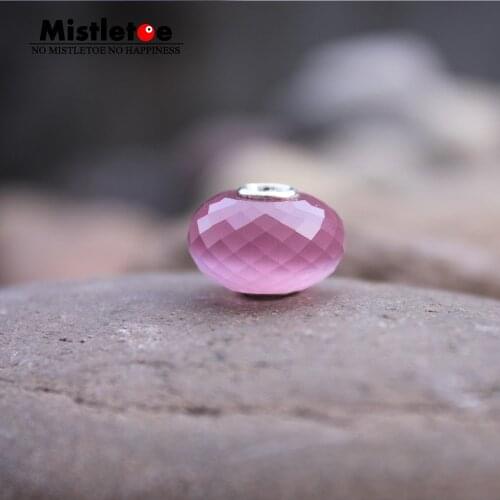 Mistletoe 925 Sterling Silver Faceted Fine Natural Pink Cats Eyes Stone Bead Jewelry