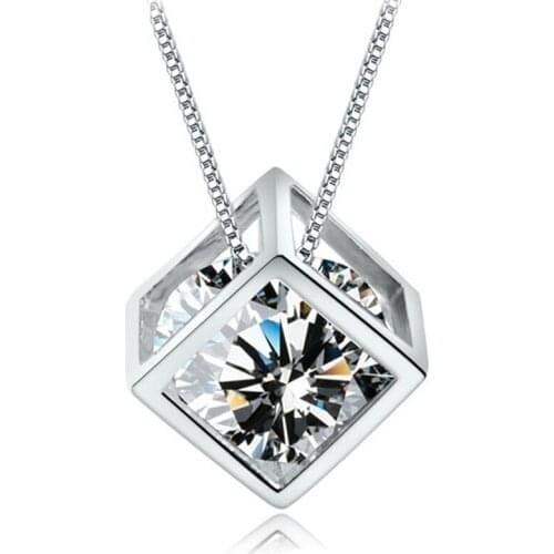 Utimtree Elegant Necklaces Pendants for Wedding Jewelry Fashion Austrian Crystal Square Choker Statement Necklace Women Gift