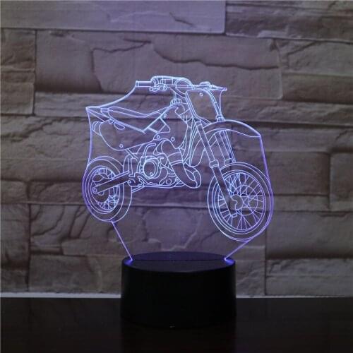 Motorcycles Motor Fan Gift Remote Control 3D illusion LED Night Light 7 Colors Creative USB Powered Desk Table Lava Lamp 1903