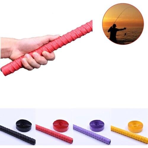 1pc 2M Fishing Rod Sweat Band Non Slip Breathable Racket Grip Handle Sleeve Absorb Sweat Accessories
