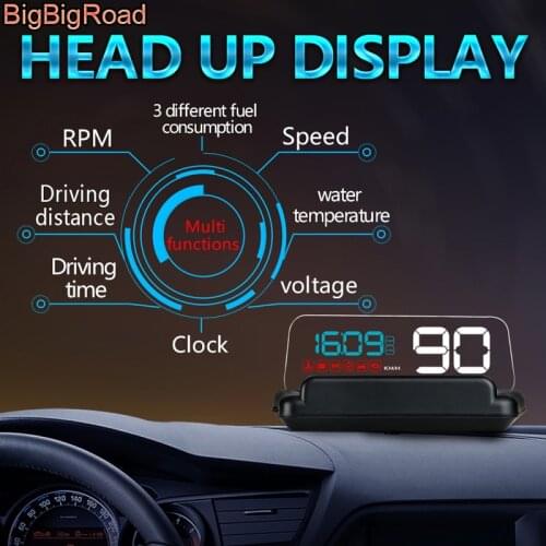BigBigRoad Car Windscreen Projector On-Board Computer HUD Head Up Display OBD 2 EUOBD For Lincoln Navigator MKZ MKC MKX MKT MKS