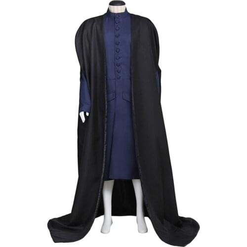 Professor Severus Snape Cosplay Costume Full Suit Adult Mens Halloween Cloak Robe Uniforms Custom Made