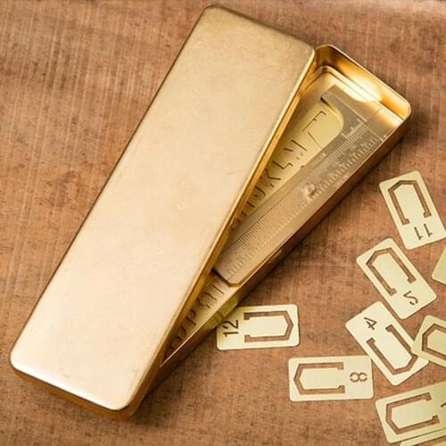 Qiudao Fish Brass Stationery Writing Case Hand-polished Pen Box Traveler Retro Box Japanese High-grade Storage Box Metal Box