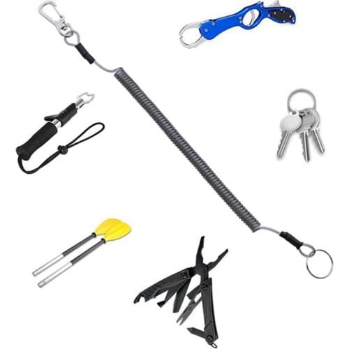 Key Cord key koord Sleutel For Men Fashion Elastic Coil Stretch Tether Key chain Ring For Fishing Lobster Clasp Hook Lockable